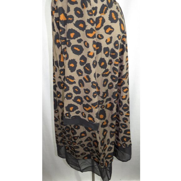Evans Women's Plus Size 26-28 Leopard Print Chiffon Trimmed Tunic Top - Picture 5 of 8